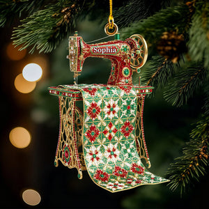 Personalized Name Sewing Machine Ornament,  XMas Gift for Sewing Lovers