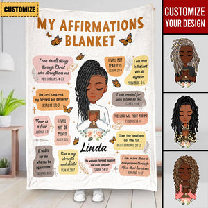 Christian Bible Verse Affirmations - Personalized Blanket