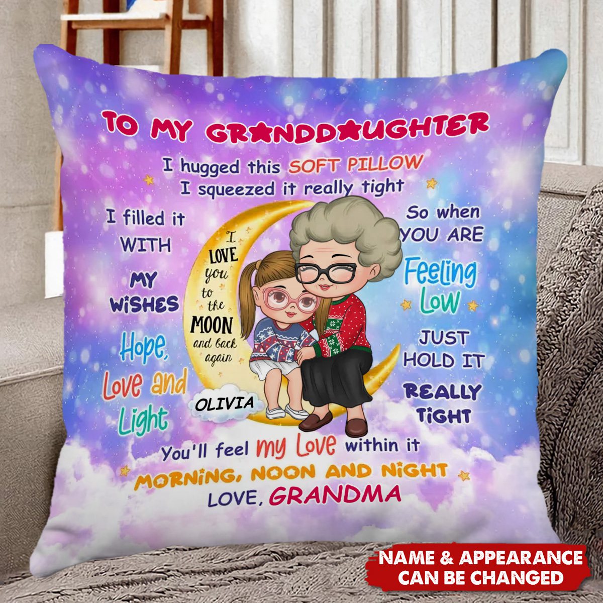 Personalized Gift For Grandson On The Moon Pillow