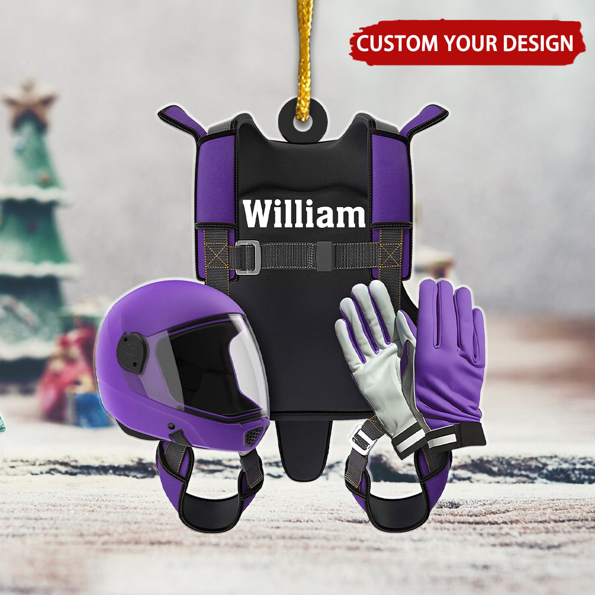 Skydiving Suit Personalized Christmas Ornament, Gift For Skydiving Lover