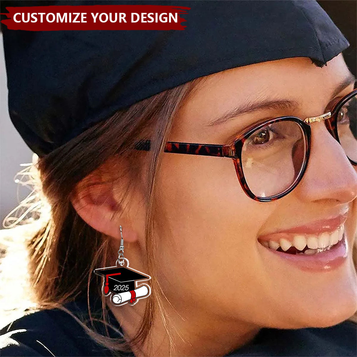 Graduation Cap - Personalized Acrylic Earrings