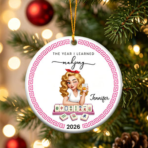 The Year I Learned Mahjong - Personalized Ceramic Ornament