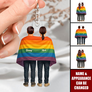 Pride Month LGBT Couple Love Wins Personalized Acrylic Keychain