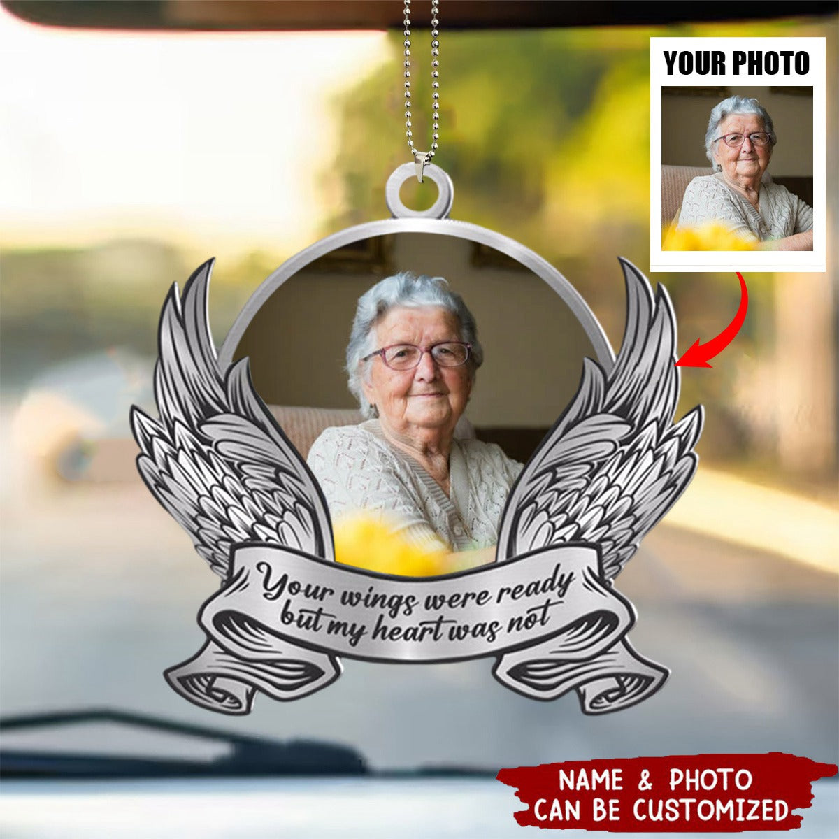 Your Wings Were Ready - Photo Memorial Personalized Acrylic Ornament