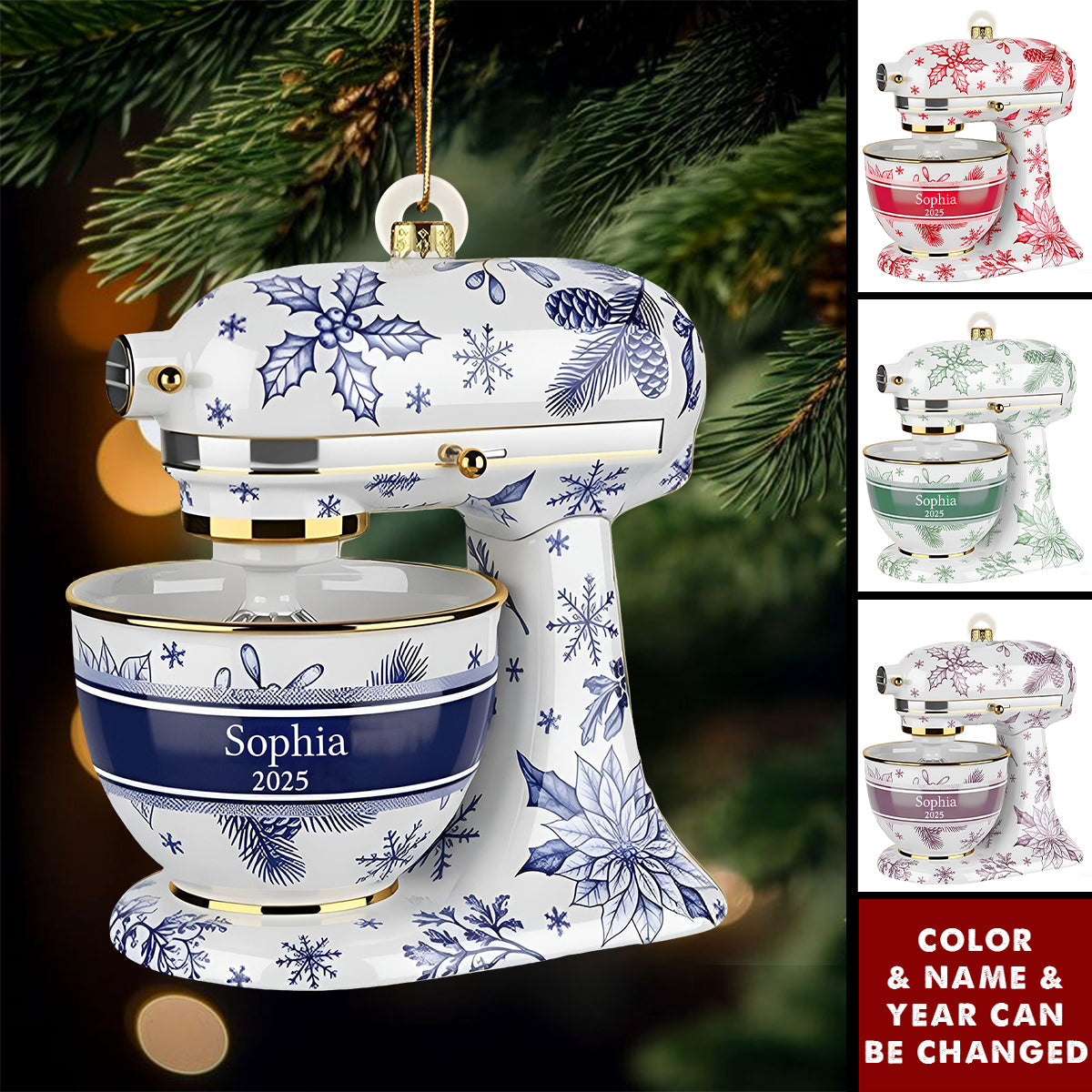 Baking Mixer Ornament, Personalized Kitchen Decor, Christmas Gift for Bakers, Cooking Lovers, Cupcake and Pastry Enthusiasts