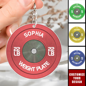 Weight Plate Bumper Plate - Personalized Acrylic Keychain, Gift For Lifter, Bodybuilder,Gymer