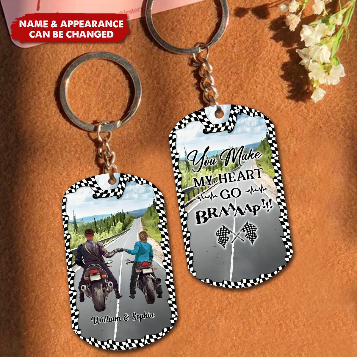 Personalized Riding Couple Keychain - Gift Idea For Couple/Her/Him - Couple Who Ride Together Stay Together