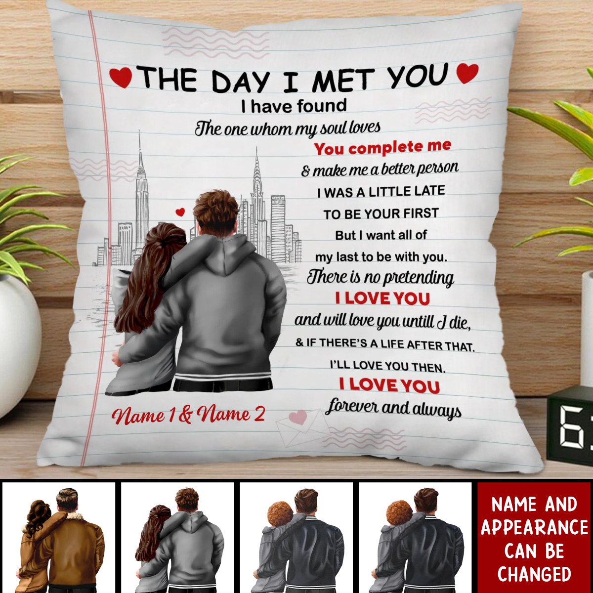 Personalized Pillow - Gift For Couple - The Day I Met You