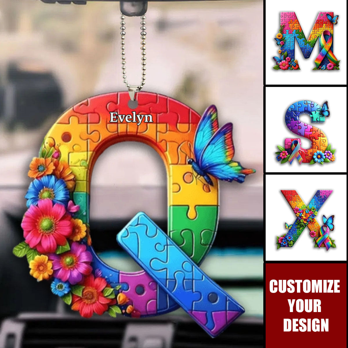 Never Walk Alone Autism Awareness - Personalized Acrylic Car Ornament