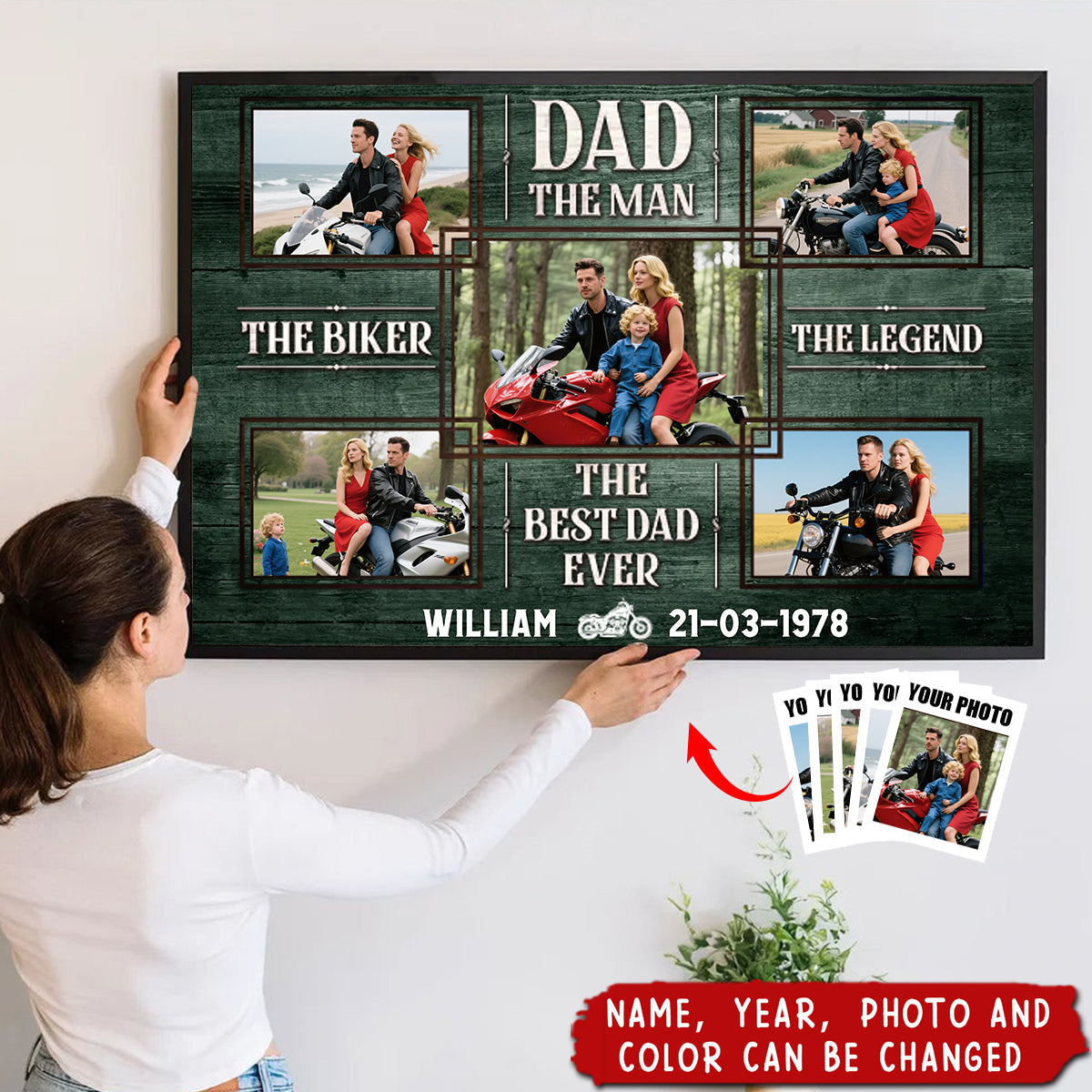 Motorcycle Lover The Legend Dem Canvas - Personalized Canvas Prints, Gift for  Dad, Father's Day Gifts, Gift For Bikers