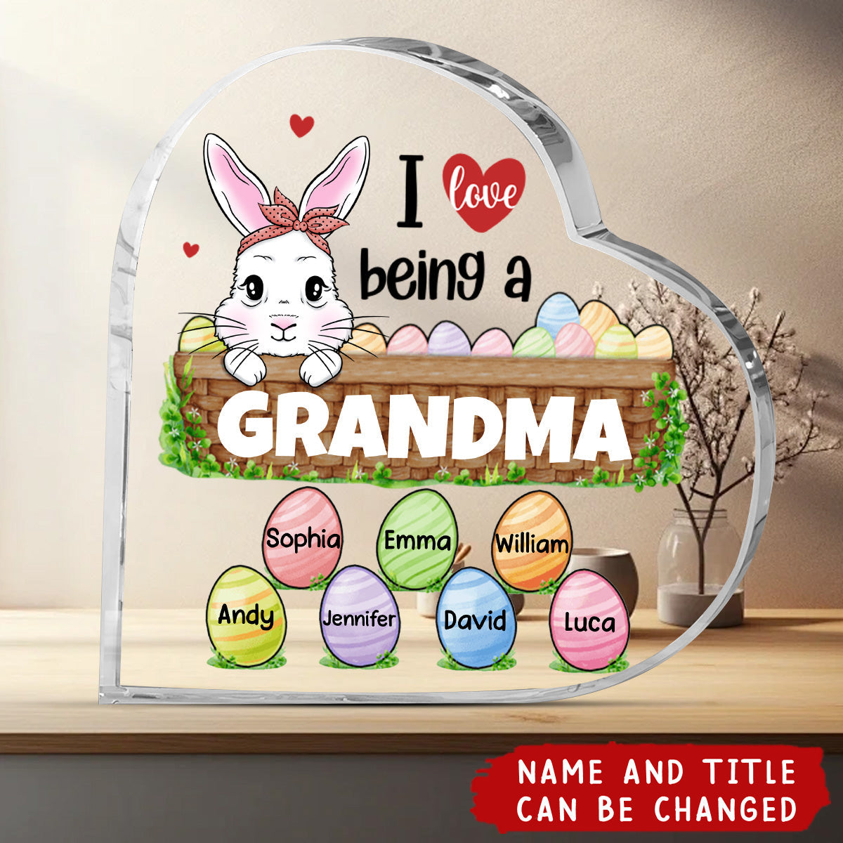 Love Being Called Grandma - Family Personalized Custom Heart Shaped Acrylic Plaque - Gift For Grandma