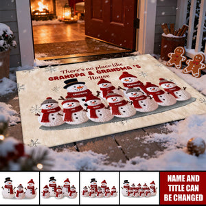Christmas Grandma Grandkids Snowman Together - Personalized Doormat