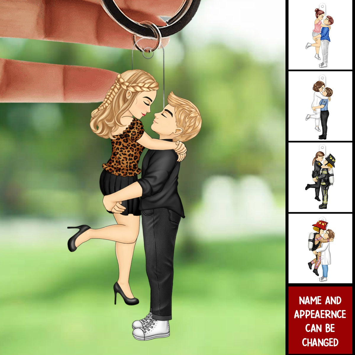 Kissing Couple - Loving, Anniversary Gift For Spouse, Husband, Wife - Personalized Keychain