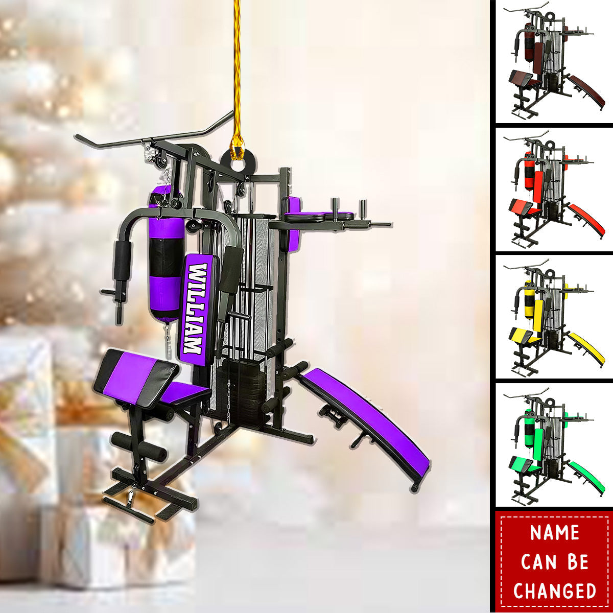 Personalized Weight Plate Ornament - Gift For Gym