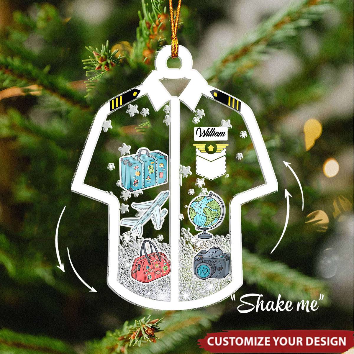 The Only Six Pack I'll Ever Need Pilot - Personalized Shaker Ornament, Gift For Pilot