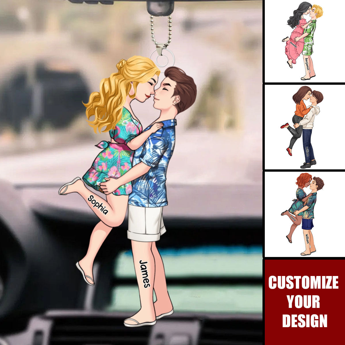 Drive Safe I Love You - Couple Personalized Car Ornament