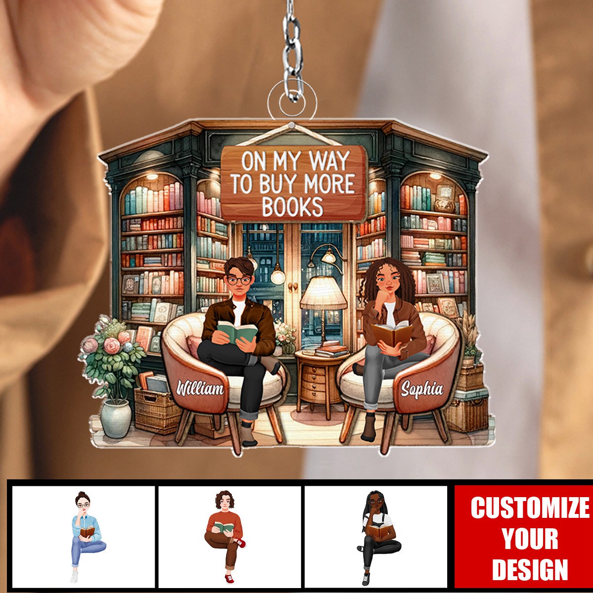 Gifts For Book Lover On My Way To Buy More Books Personalized Acrylic Keychain