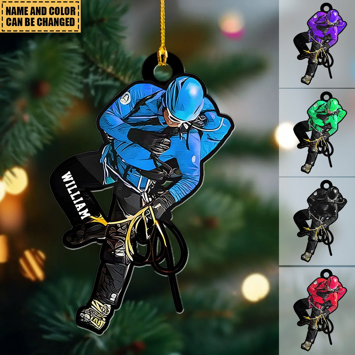 Personalized Climbing Christmas Ornament, Custom Name Climbing Ornament Gift For Climber