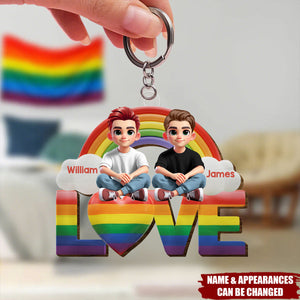 I Love You - Personalized LGBT Support Keychain