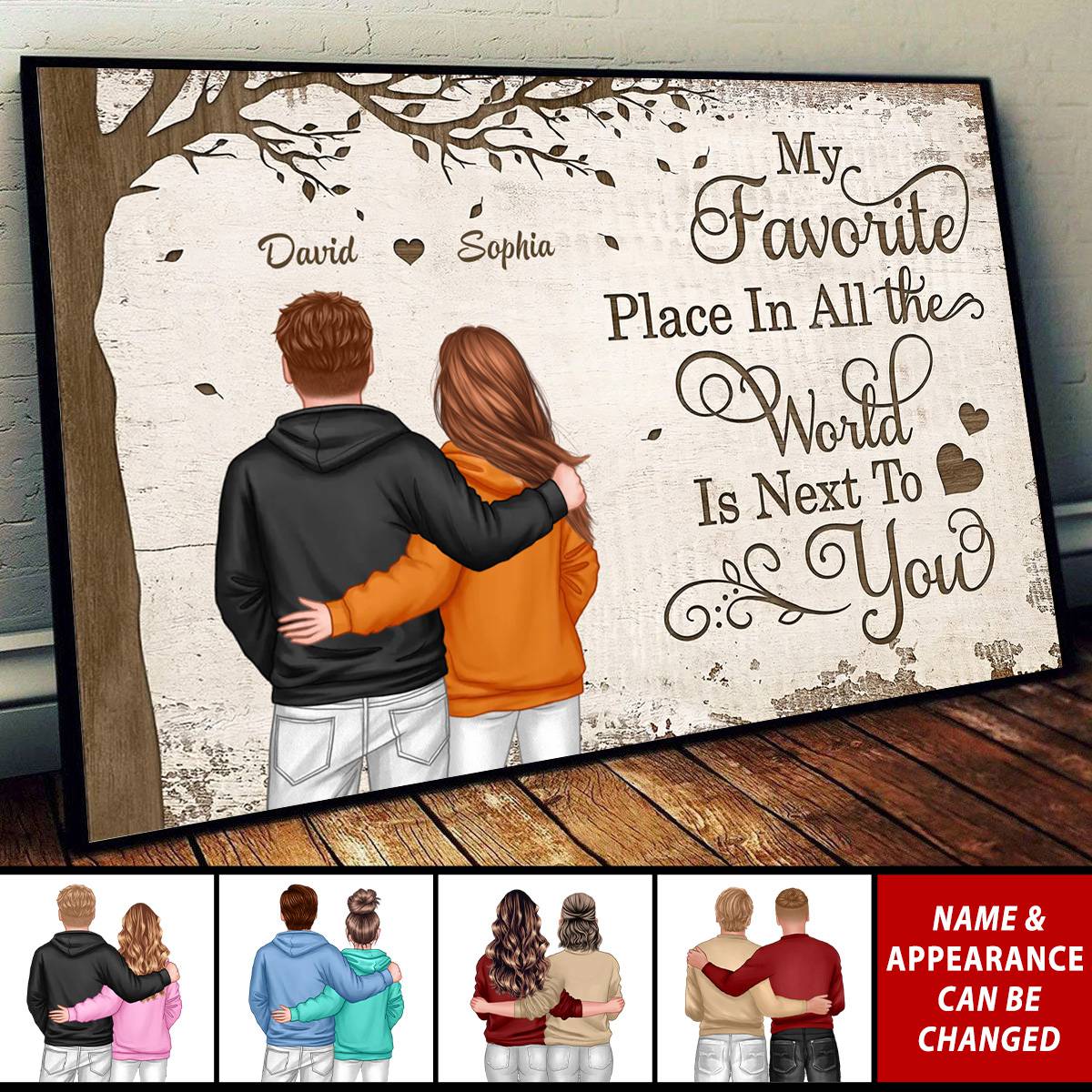 Favorite Place In The World Couple Back View Personalized Poster, Gift For Him, For Her