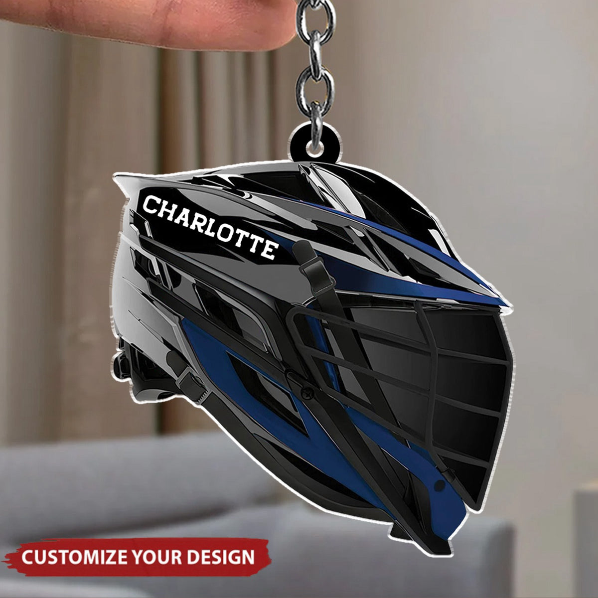 Lacrosse Helmet - Personalized Acrylic Keychain, Gift For Lacrosse Player