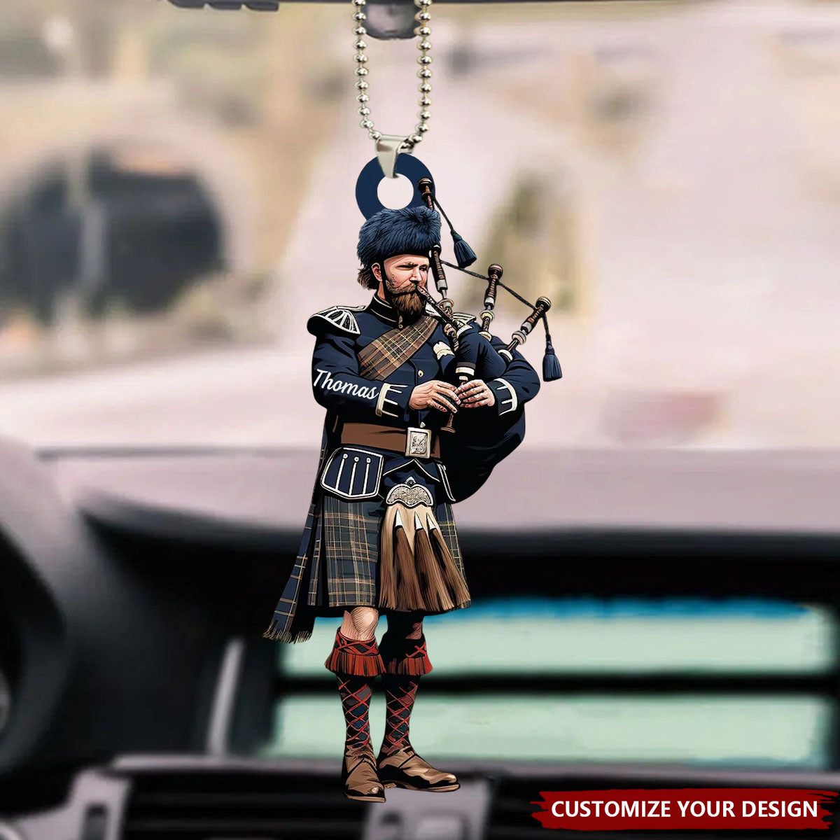Custom Name Piper In A Kilt - Personalized Acrylic Ornament