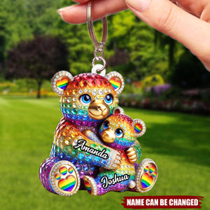 Mama Bear - Personalized LGBT Support Keychain - Gift For Mom