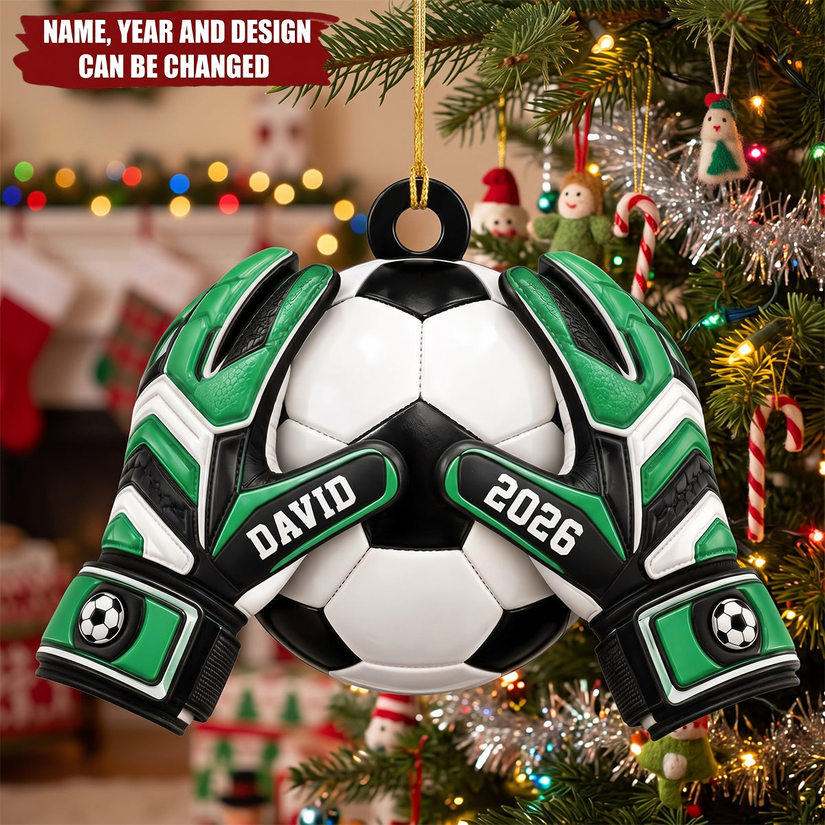 Personalized Goal Keeper Christmas Acrylic Ornament, Custom Soccer Ornament, Sport Christmas Ornament