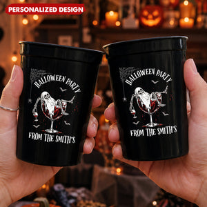 Dancing Skeleton Custom Halloween Plastic Cups - For Halloween Party