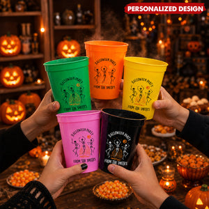 Dancing Skeleton Custom Halloween Plastic Cups - For Halloween Party