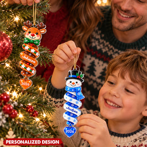 Personalized Spiral Shape Acrylic Christmas Ornament -Gift for Kids,Family