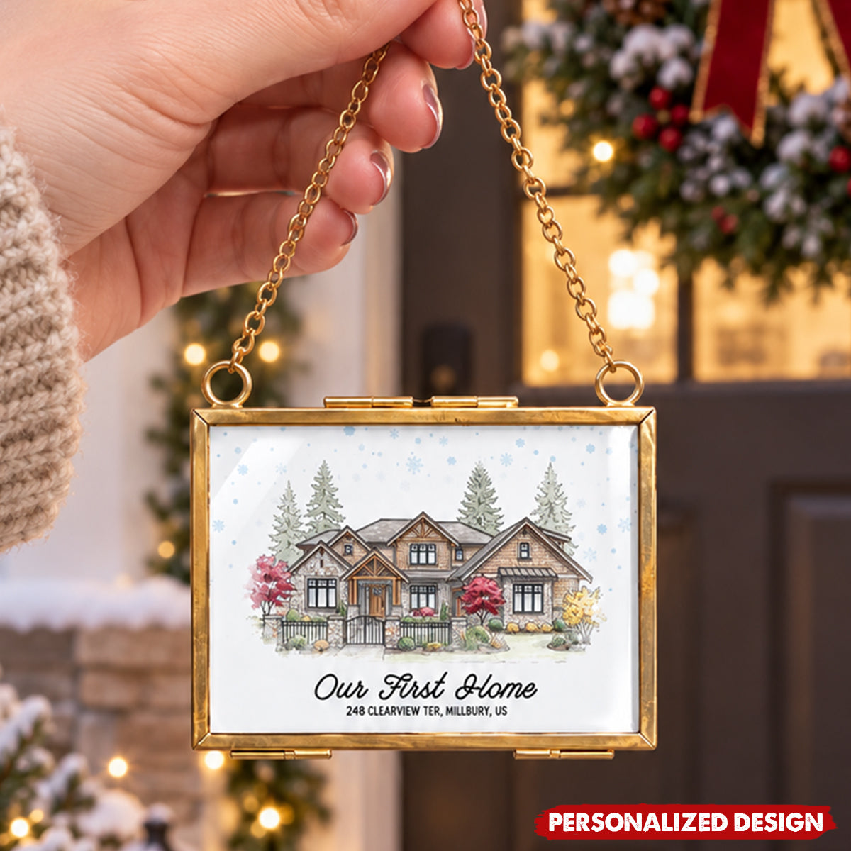 Custom House Photo Ornament - First Christmas In Our New Home Keepsake