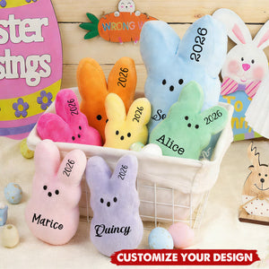 Custom Name Easter Rabbit - Personalized Peep Bunny Plush, Easter Gift for Kids