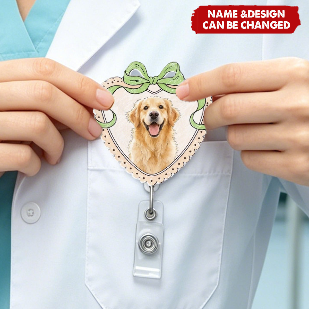 Custom Photo Acrylic Badge Reel - Personalized Birthday Gifts For Dog Cat Lovers
