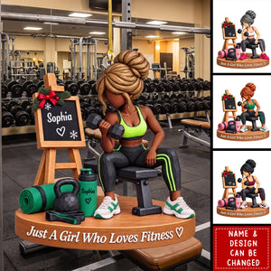 Personalized Fitness Gym Girl Acrylic Ornament — Gift For Fitness & Weightlifting Lovers
