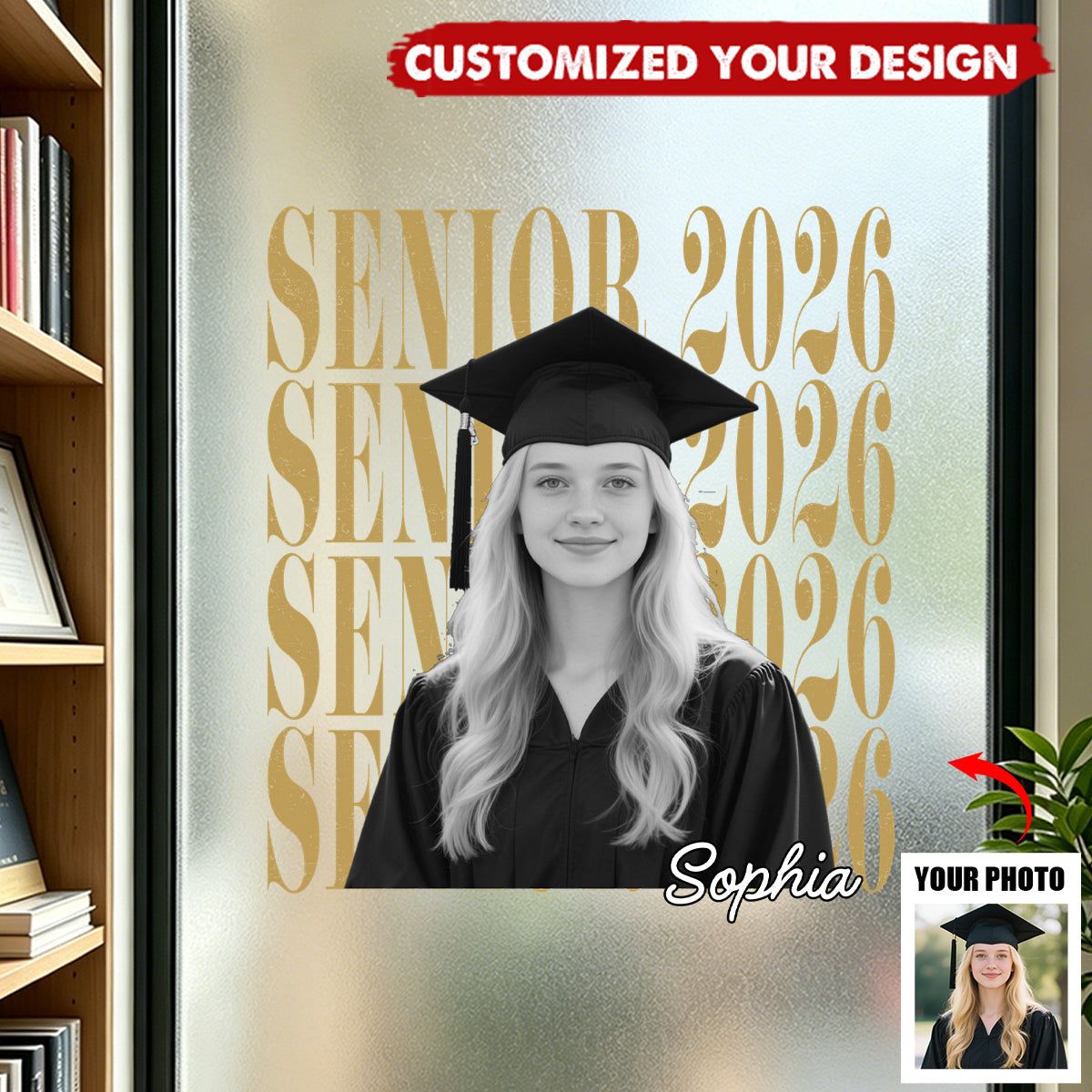 Vintage Photo And Year Senior - Personalized Decal