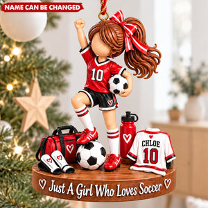 Personalized Soccer Christmas Ornaments - Soccer Loving Girls