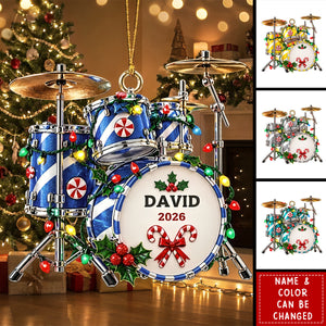 Personalized Drum Christmas Ornament - Gift For Drummers & Drum Lovers