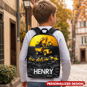 Personalized Kids Backpack - Custom Name Unicorn or Construction Truck School Backpack