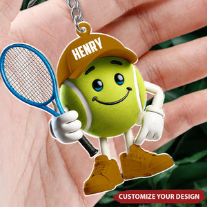 Tennis Ball - Personalized Acrylic Keychain, Gift For Tennis Lover