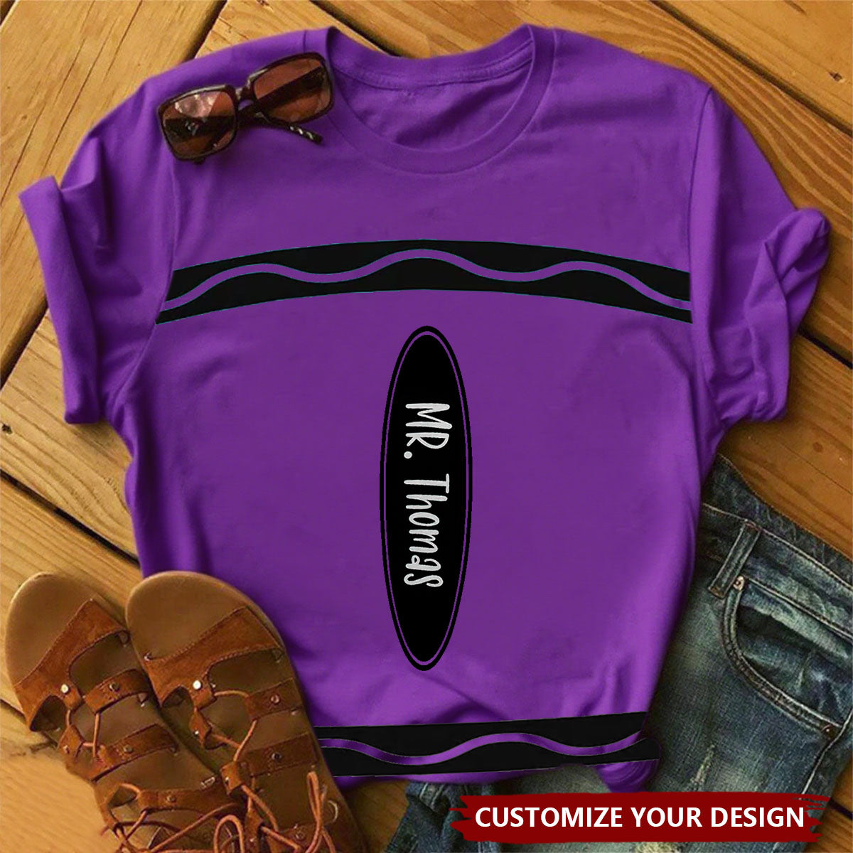 Crayon Theme Personalized Group Matching Shirt - Halloween Costume For Teachers