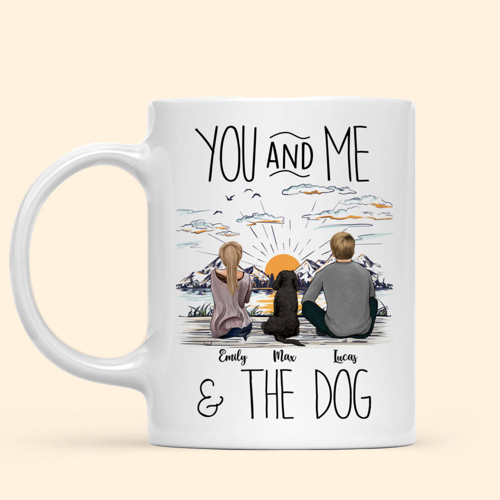 Custom Mug - Dog Lovers - You And Me & The Dog  - Personalized Mug