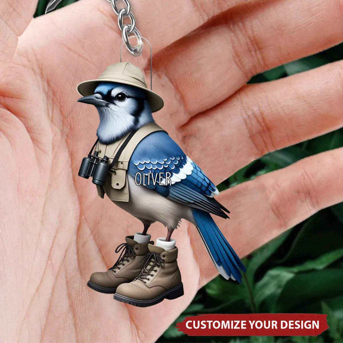 Funny Bird Watcher Personalized Acrylic Keychain, Gift for Bird Lover