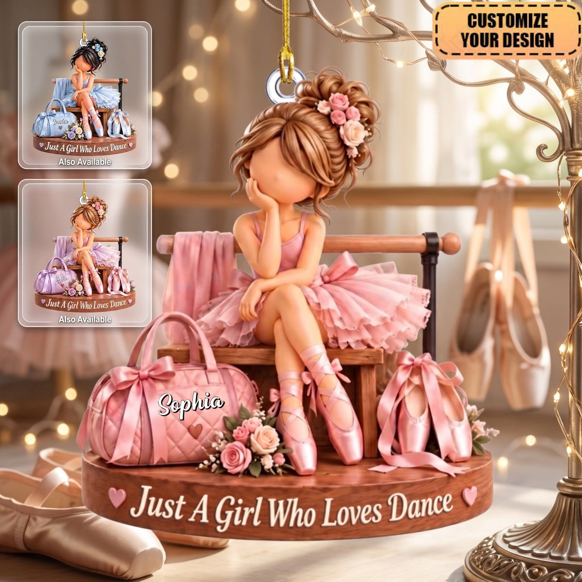 Personalized Acrylic Ballet Ornament, Custom Ballerina Gift For Girls
