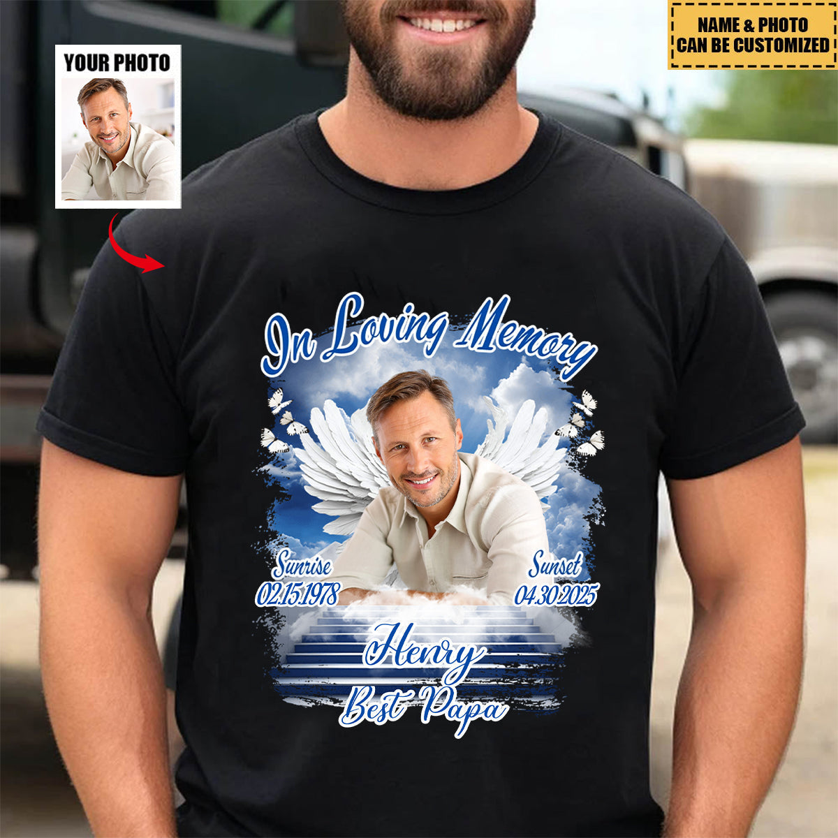 Custom Upload Photo In Loving Memory Shirt