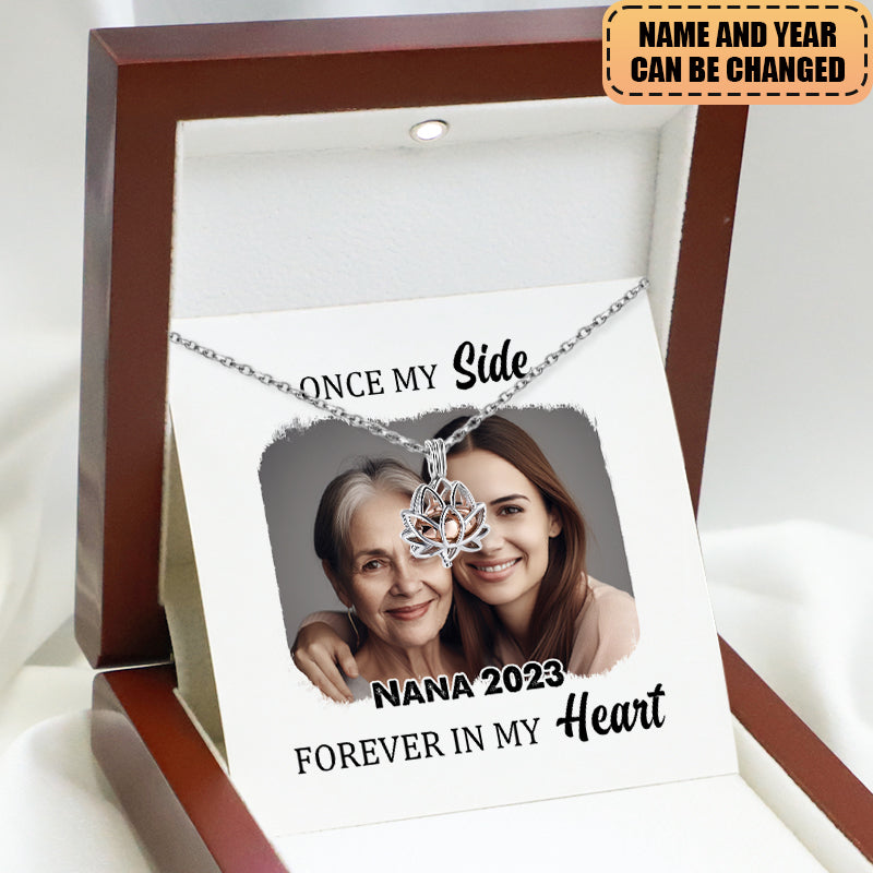 Personalized Lotus Flower Ashes Pendant Necklace - Once My Side Forever In My Heart