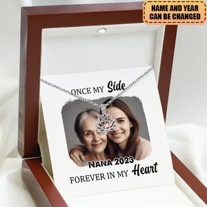Personalized Lotus Flower Ashes Pendant Necklace - Once My Side Forever In My Heart