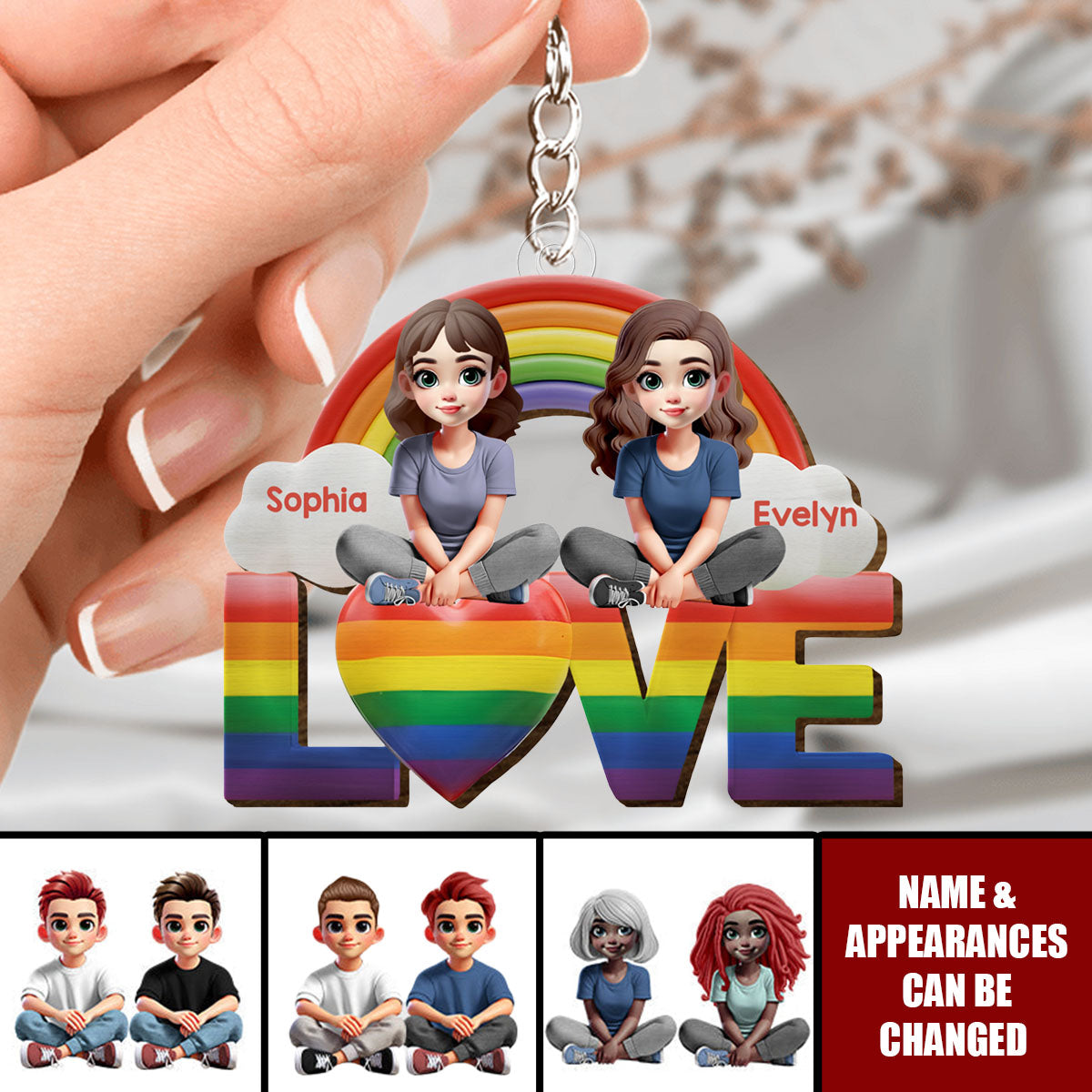 I Love You - Personalized LGBT Support Keychain