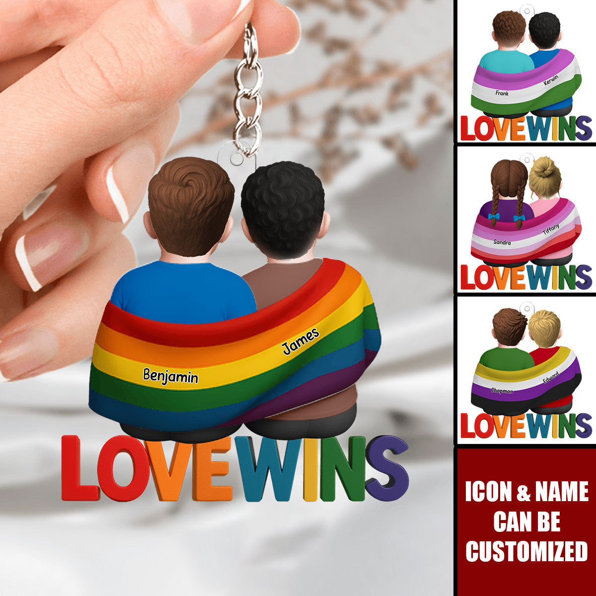 LGBT Couple - Personalized Acrylic Keychain, Gift For Him, Gifts For Her