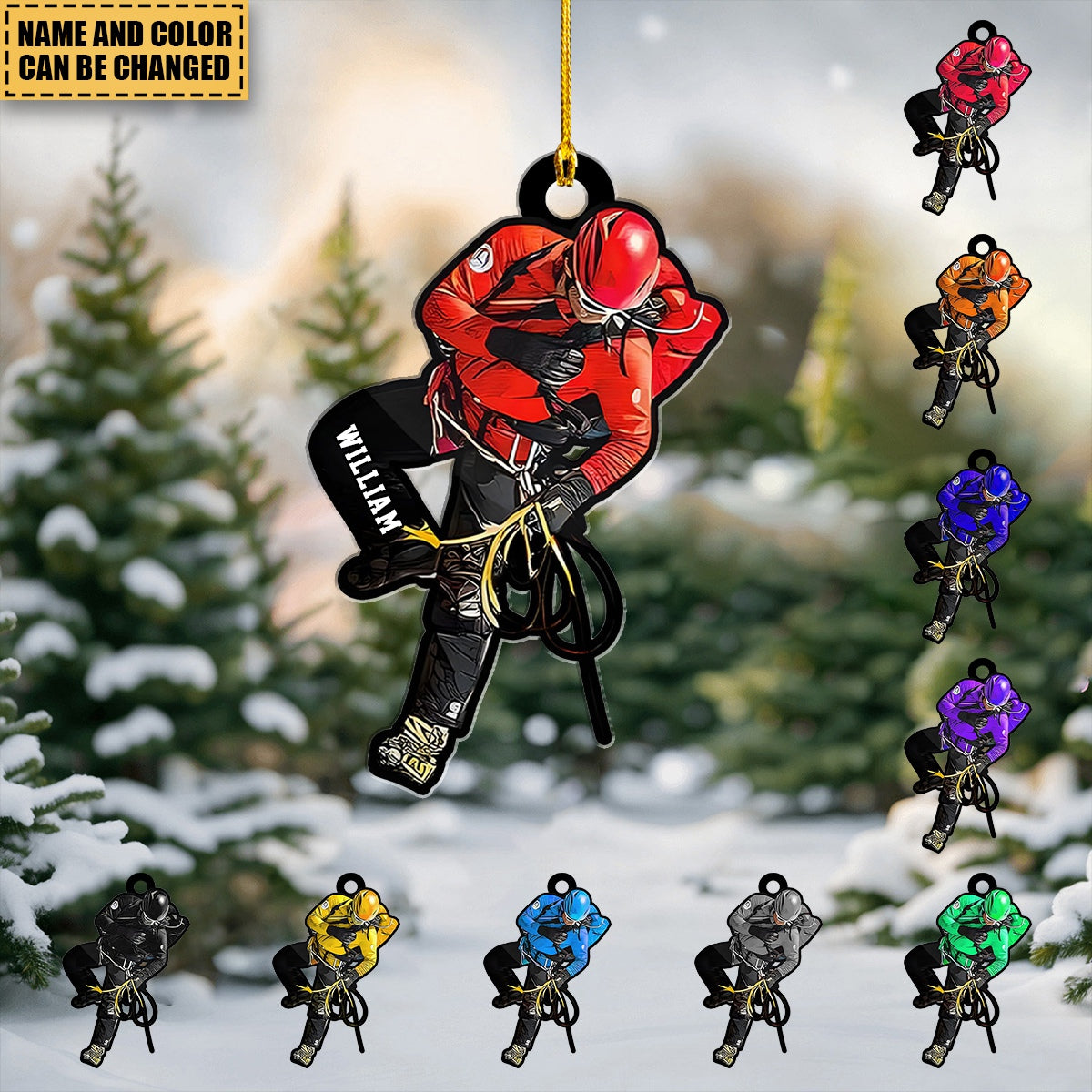Personalized Climbing Christmas Ornament, Custom Name Climbing Ornament Gift For Climber